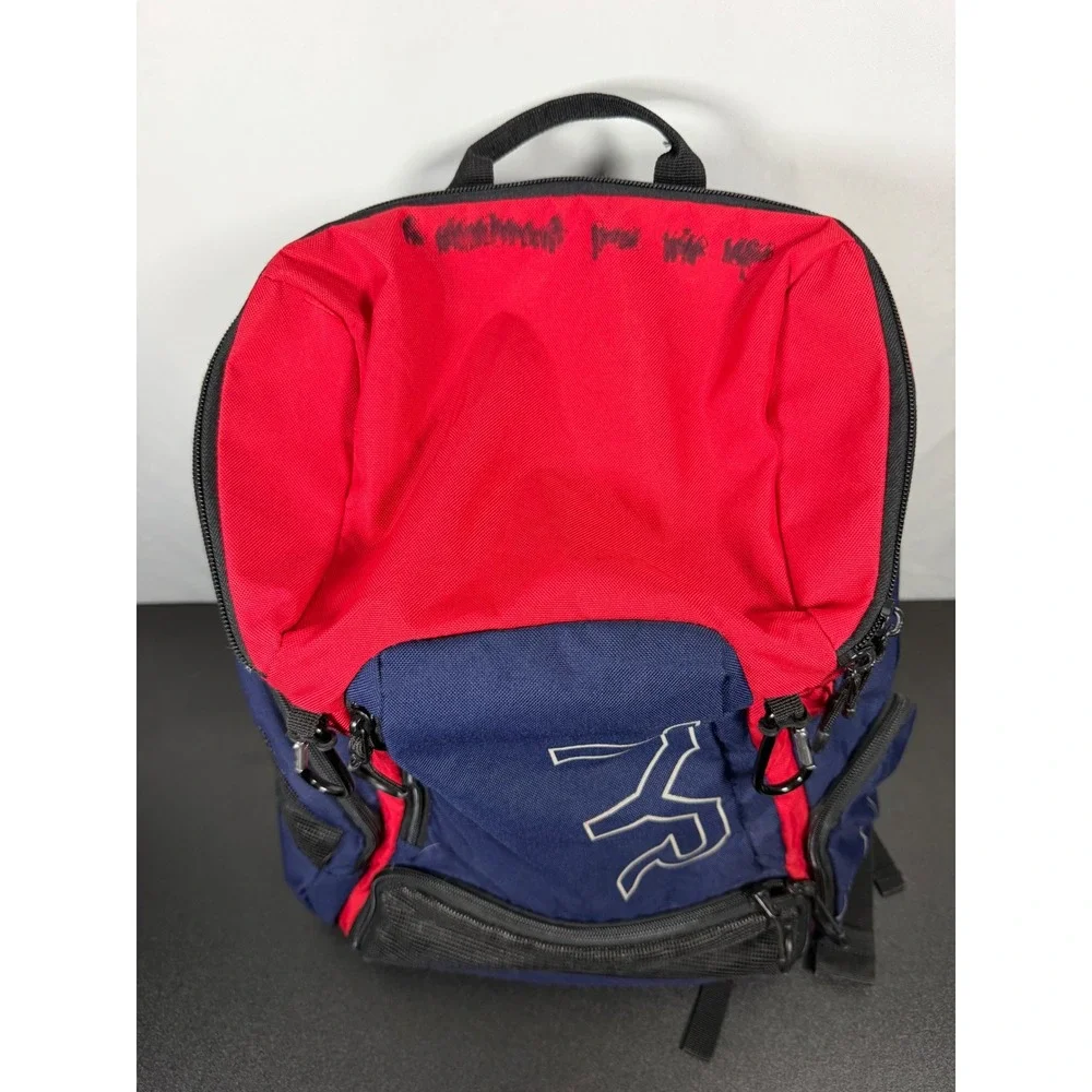 TYR Alliance 45L Swim Backpack Navy Red Team Training Gear Bag